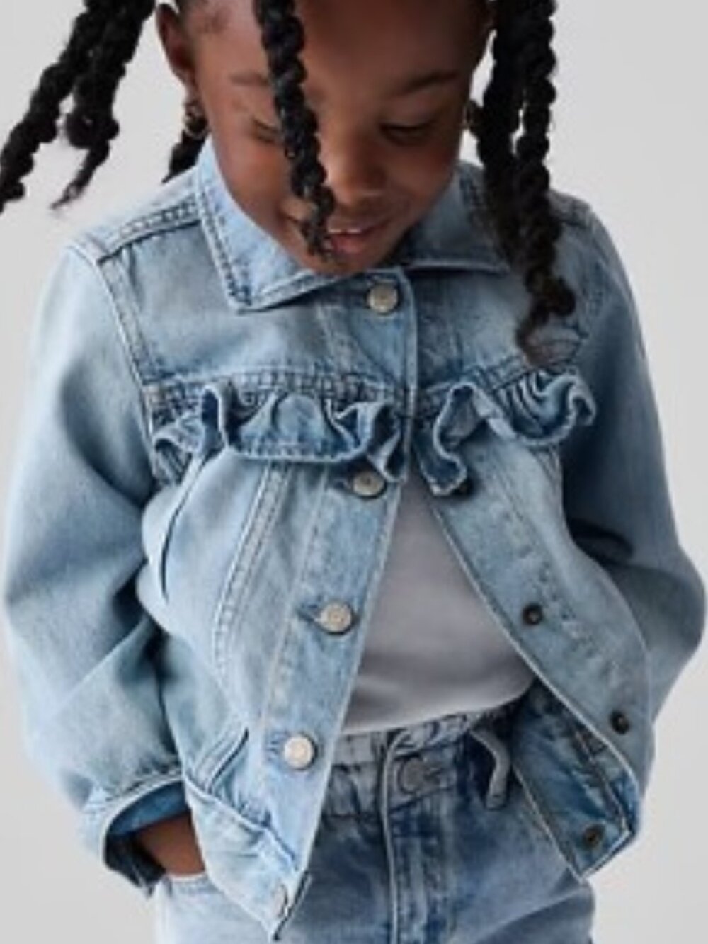 baby gap Ruffle Icon Denim Jacket 3t Girls